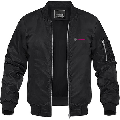 Men's Tupperware Logo Lightweight Bomber Jacket Windbreaker Softshell Varsity Jacket Coat