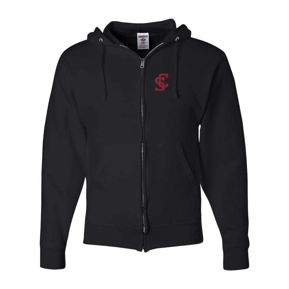 Men's Santa Clara Broncos Logo JERZEES NuBlend Full-Zip Hooded Sweatshirt