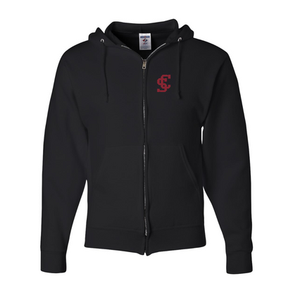 Men's Santa Clara Broncos Logo JERZEES NuBlend Full-Zip Hooded Sweatshirt