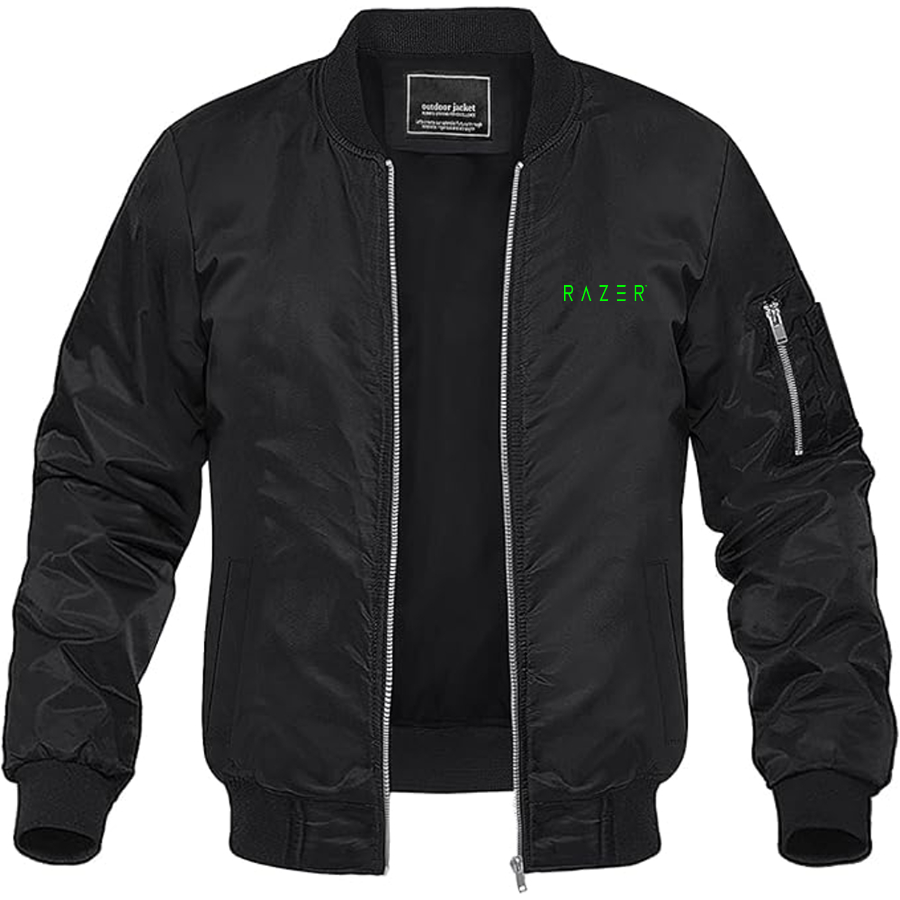 Men's Raze Logo Lightweight Bomber Jacket Windbreaker Softshell Varsity Jacket Coat