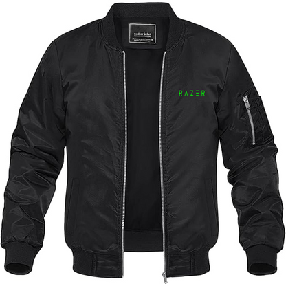 Men's Raze Logo Lightweight Bomber Jacket Windbreaker Softshell Varsity Jacket Coat