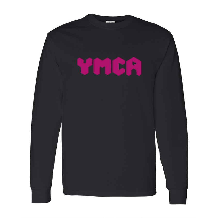 Men's  YMCA Mauve Gildan Heavy Cotton Long Sleeve T-Shirt