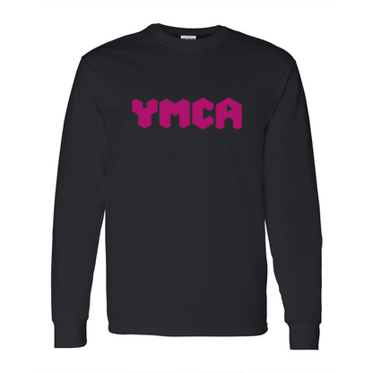 Men's  YMCA Mauve Gildan Heavy Cotton Long Sleeve T-Shirt