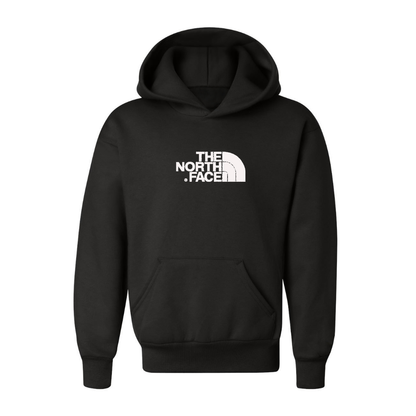 Youth The North Face Black Logo white Pullover Hoodie