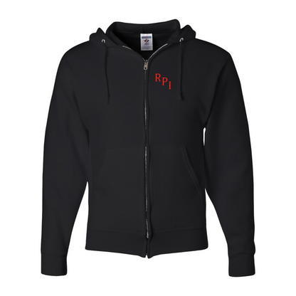 Men's RPI Engineers Logo JERZEES NuBlend Full-Zip Hooded Sweatshirt