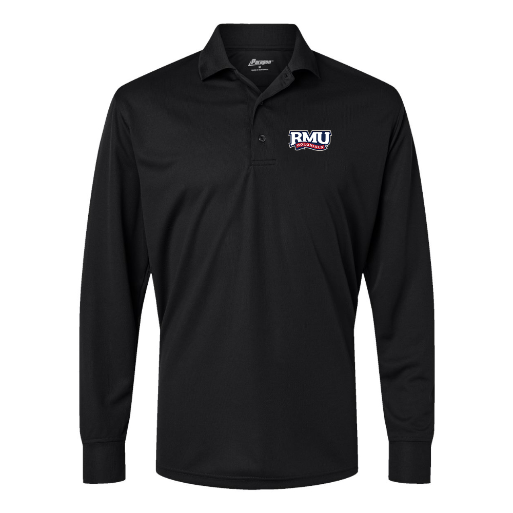 Men's Robert Morris Colonials Logo Paragon Prescott Long Sleeve Polo