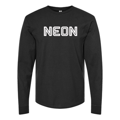 Men's  Neon Logo Cotton Long Sleeve T-Shirt