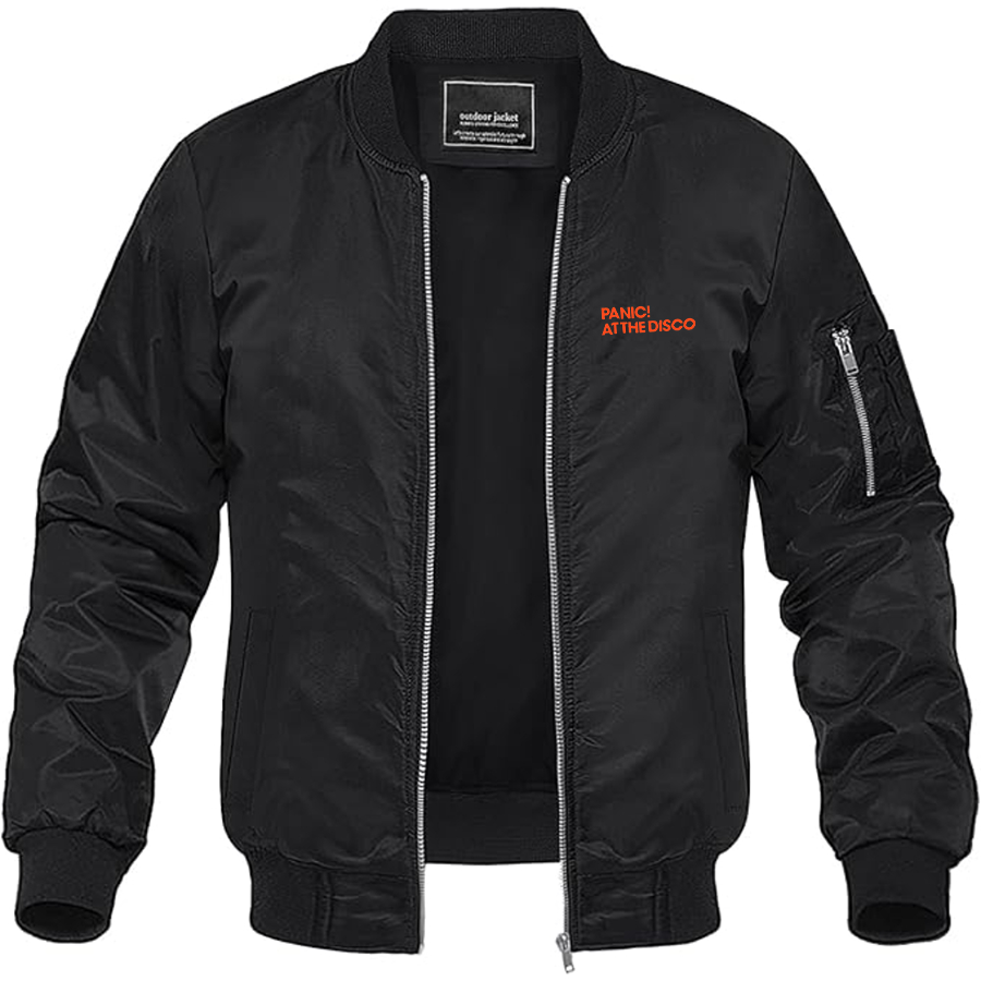 Men's Panic! At The Disco Logo Lightweight Bomber Jacket Windbreaker Softshell Varsity Jacket Coat