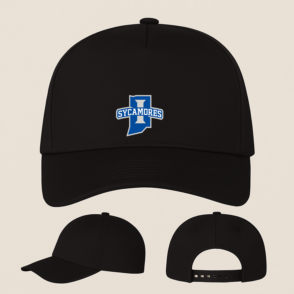 Indiana State Sycamores Logo Five Panel Twill Snapback Cap