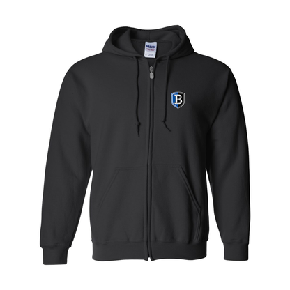 Men's   Bentley Falcons Gildan  Heavy Blend Full Zip Hooded Sweatshirt