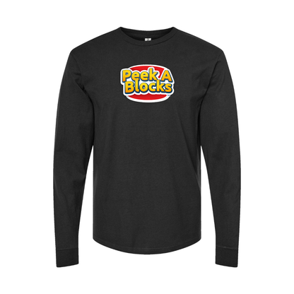 Youth Peek A Blocks Logo Cotton Long Sleeve T-Shirt