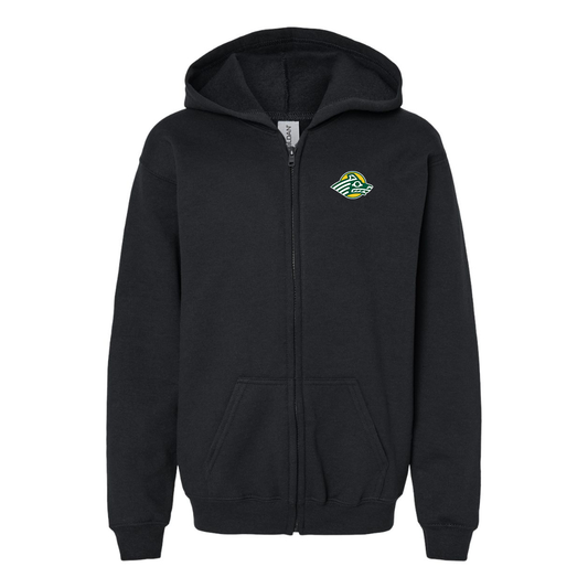Gildan Heavy Blend Youth Alaska Anchorage Seawolves  Full Zip Hooded Sweatshirt