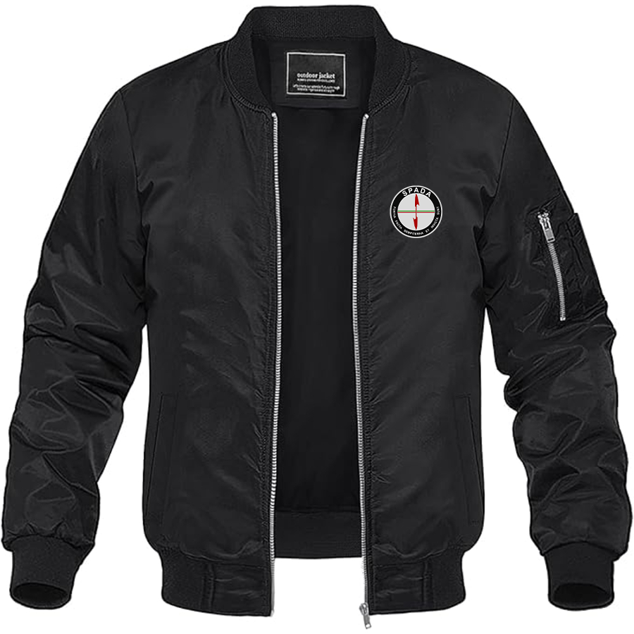 Men's Spada Vetture Sport Logo Lightweight Bomber Jacket Windbreaker Softshell Varsity Jacket Coat