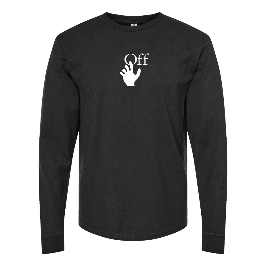 Men's  Off-White Hand Logo Cotton Long Sleeve T-Shirt