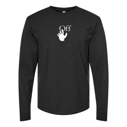 Men's  Off-White Hand Logo Cotton Long Sleeve T-Shirt