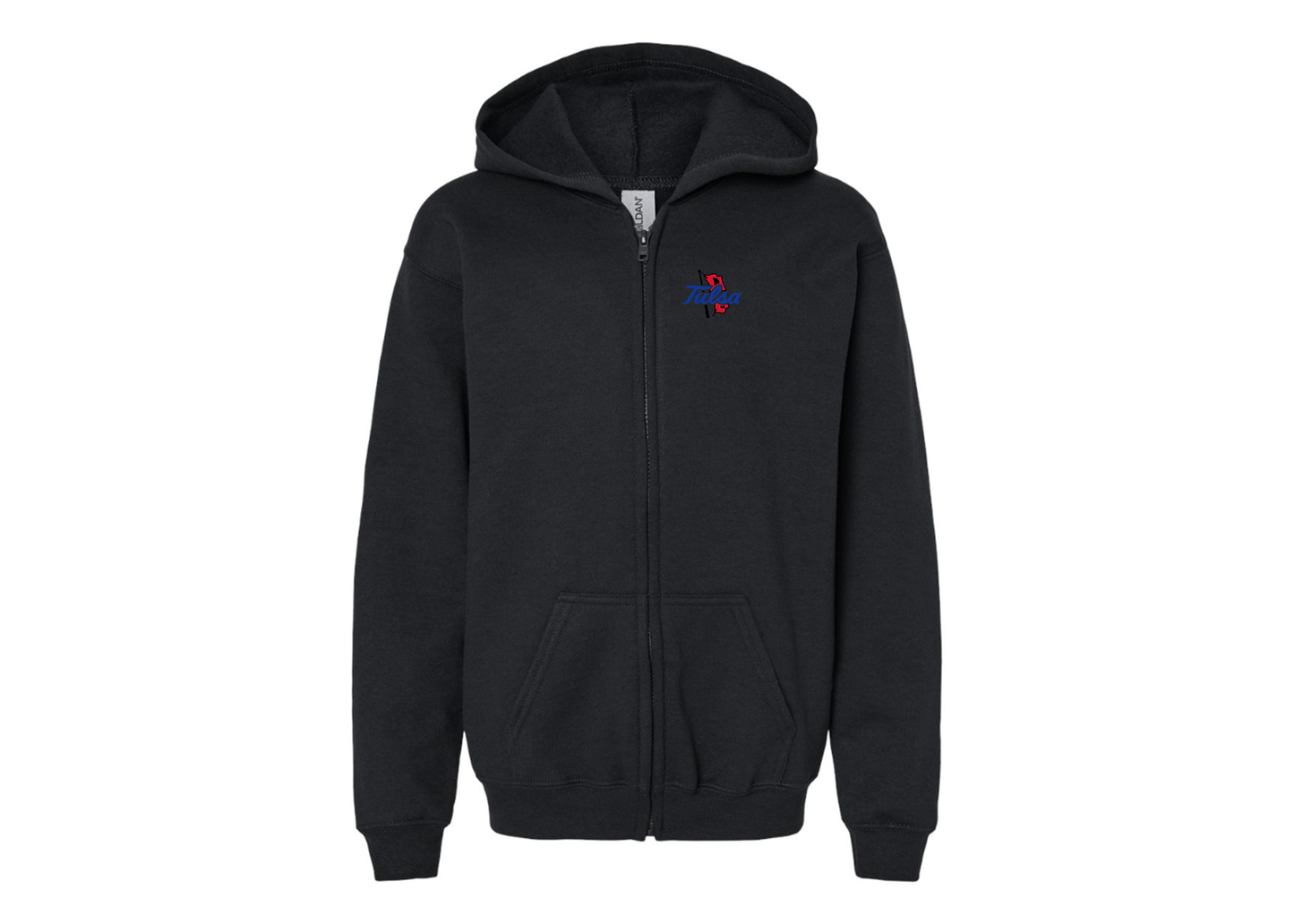 Gildan Heavy Blend Youth Tulsa Golden Hurricane Full Zip Hooded Sweatshirt