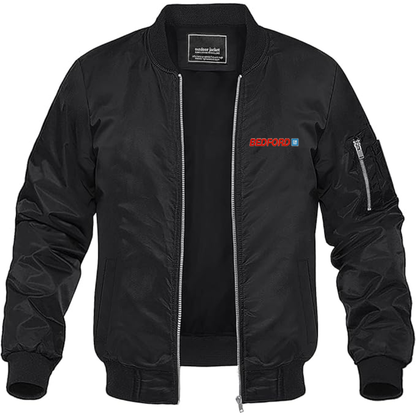 Men's Bedford Logo Lightweight Bomber Jacket Windbreaker Softshell Varsity Jacket Coat
