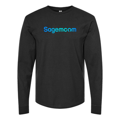 Men's Sagemcom Logo Cotton Long Sleeve T-Shirt