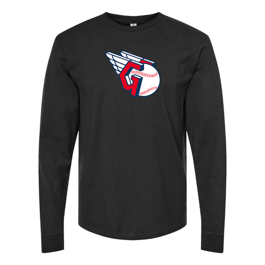 Men's Cleveland Guardians  Logo Cotton Long Sleeve T-Shirt