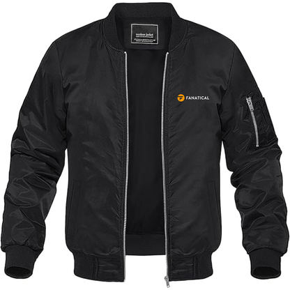Men's Fanatical Logo Lightweight Bomber Jacket Windbreaker Softshell Varsity Jacket Coat