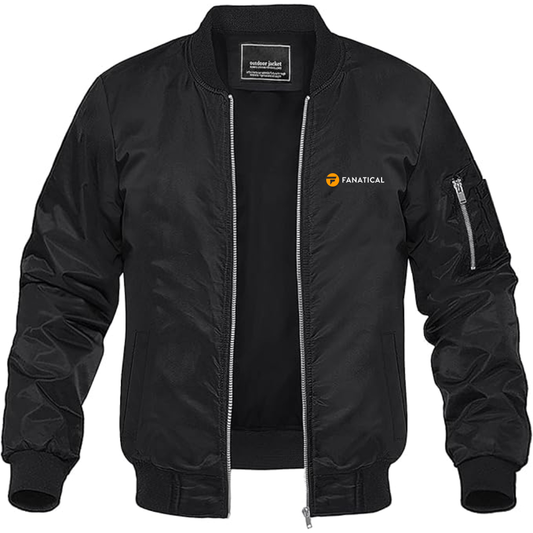 Men's Fanatical Logo Lightweight Bomber Jacket Windbreaker Softshell Varsity Jacket Coat