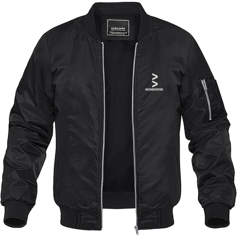 Men's Bollinger Logo Lightweight Bomber Jacket Windbreaker Softshell Varsity Jacket Coat