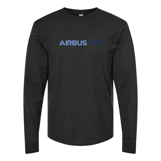 Men's  A330 Logo Cotton Long Sleeve T-Shirt