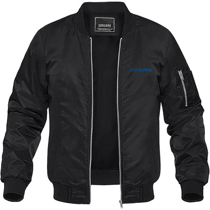 Men's Alpine Logo Lightweight Bomber Jacket Windbreaker Softshell Varsity Jacket Coat