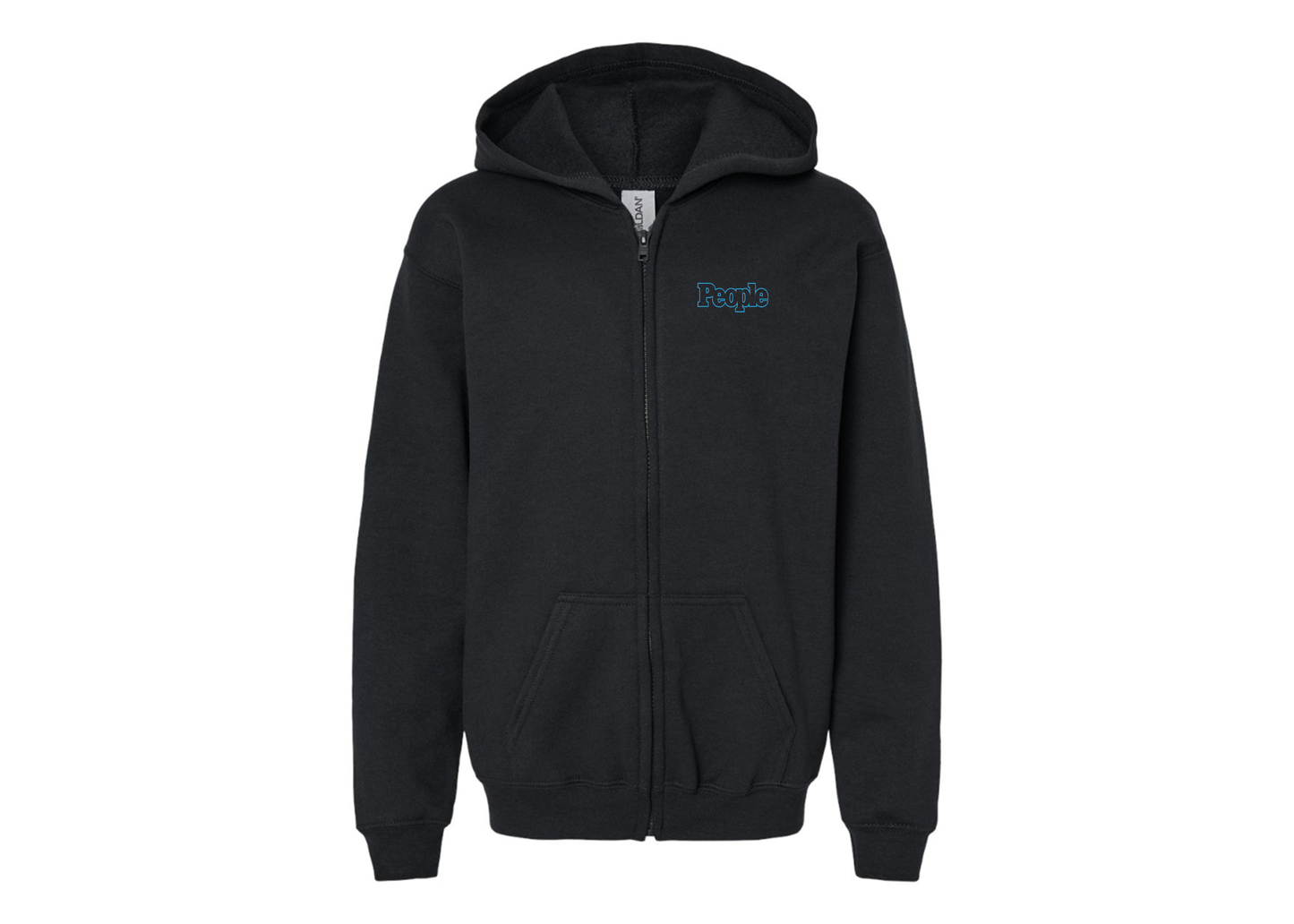 Gildan Heavy Blend Youth People Magazine Logo Full Zip Hooded Sweatshirt