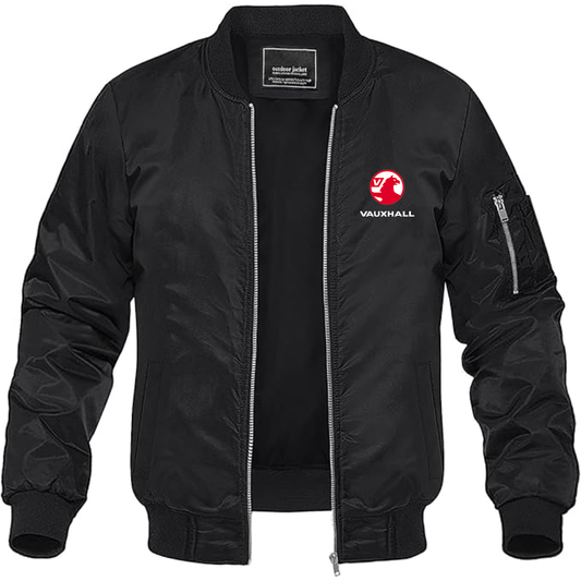 Men's Vauxhall Logo Lightweight Bomber Jacket Windbreaker Softshell Varsity Jacket Coat