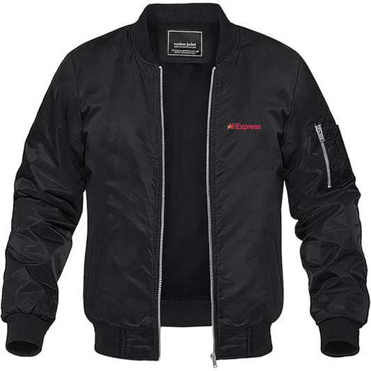 Men's AliExpress Logo Lightweight Bomber Jacket Windbreaker Softshell Varsity Jacket Coat