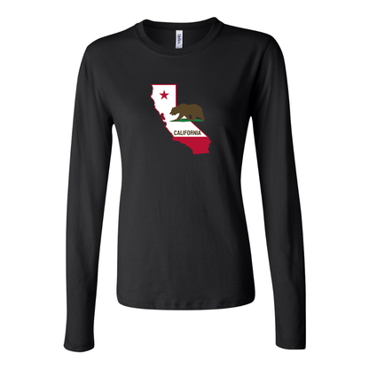 BELLA CANVAS  California Bear Map Jersey Long Sleeve Tee
