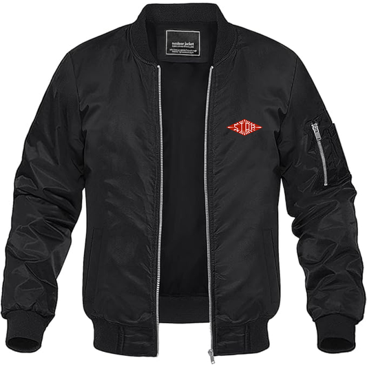 Men's Societa Torinese Automobili Rapid Logo Lightweight Bomber Jacket Windbreaker Softshell Varsity Jacket Coat