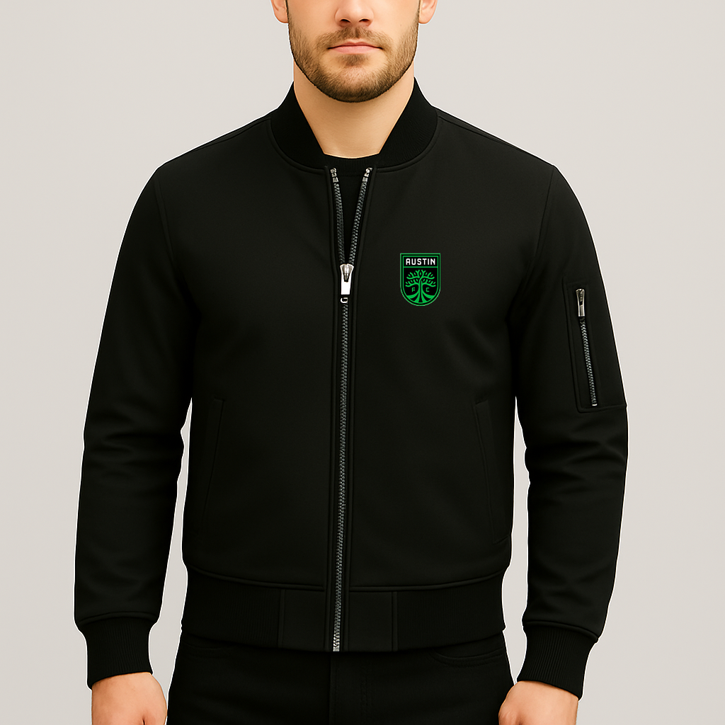 Men's Austin FC Lightweight Bomber Jacket - Black