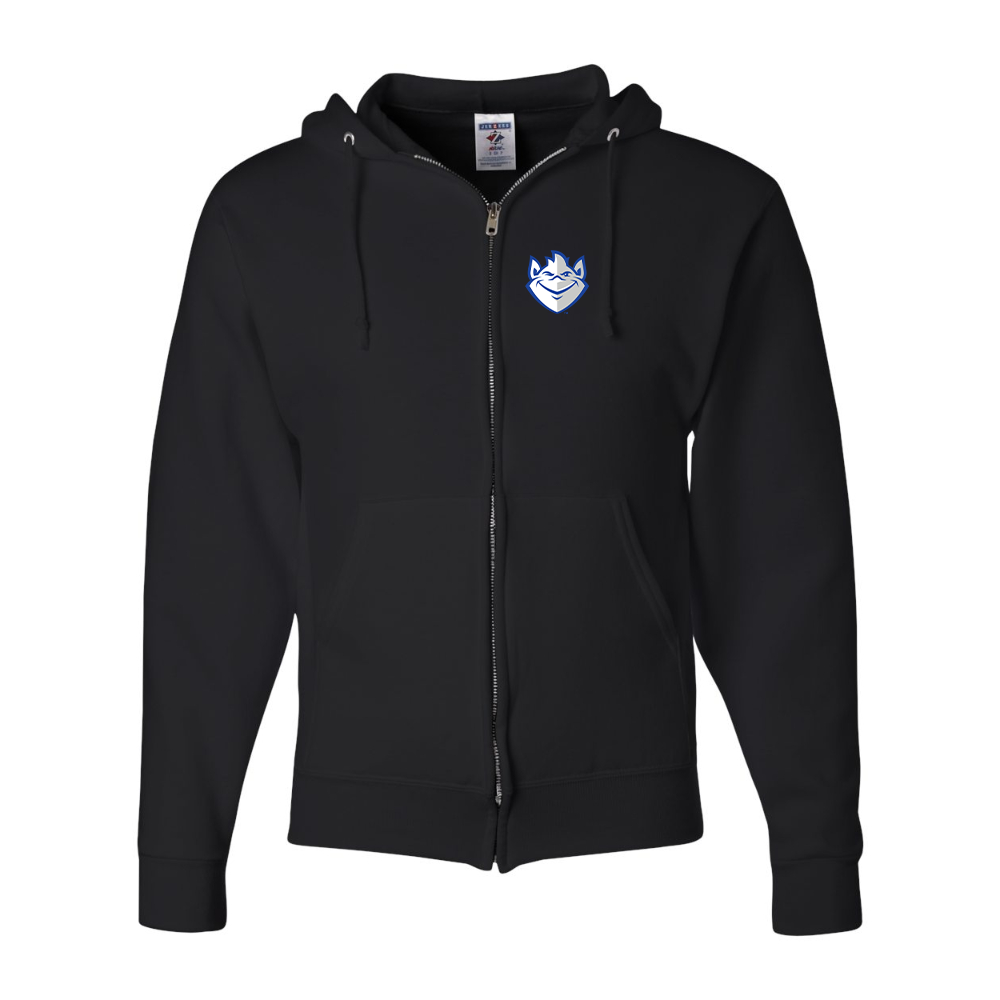 Men's Saint Louis Billikens Logo JERZEES NuBlend Full-Zip Hooded Sweatshirt