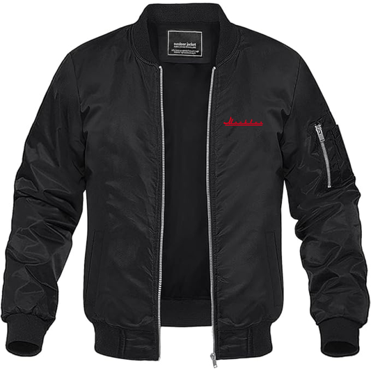 Men's Moskvitch Logo Lightweight Bomber Jacket Windbreaker Softshell Varsity Jacket Coat