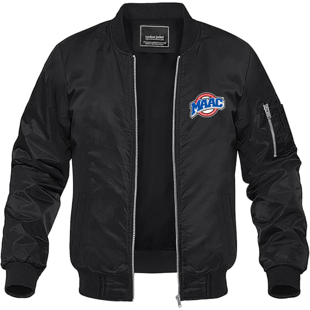Men's Metro Atlantic Athletic Conference Logo Lightweight Bomber Jacket Windbreaker Softshell Varsity Jacket Coat
