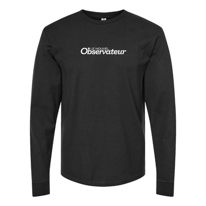 Men's Le Nouvel Observateur Logo  Cotton Long Sleeve T-Shirt