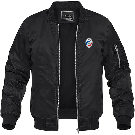 Men's Panoz Logo Lightweight Bomber Jacket Windbreaker Softshell Varsity Jacket Coat
