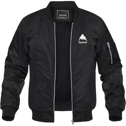Men's Burton Mountain Lightweight Bomber Jacket Windbreaker Softshell Varsity Jacket Coat