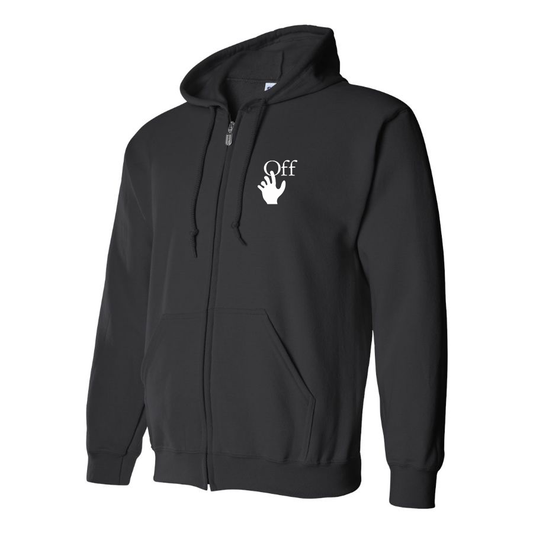Men's Off-White Hand Logo  Zipper Hoodie