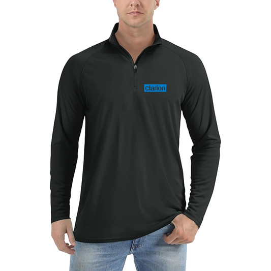 Men's Clarion Logo Lightweight Quarter-Zip Athletic Shirt Long Sleeve Performance Wear