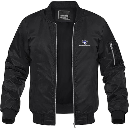 Men's Pyeonghwa Motors Logo Lightweight Bomber Jacket Windbreaker Softshell Varsity Jacket Coat