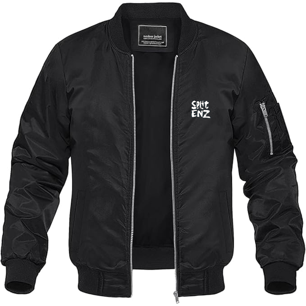 Men's Split Enz Logo Lightweight Bomber Jacket Windbreaker Softshell Varsity Jacket Coat