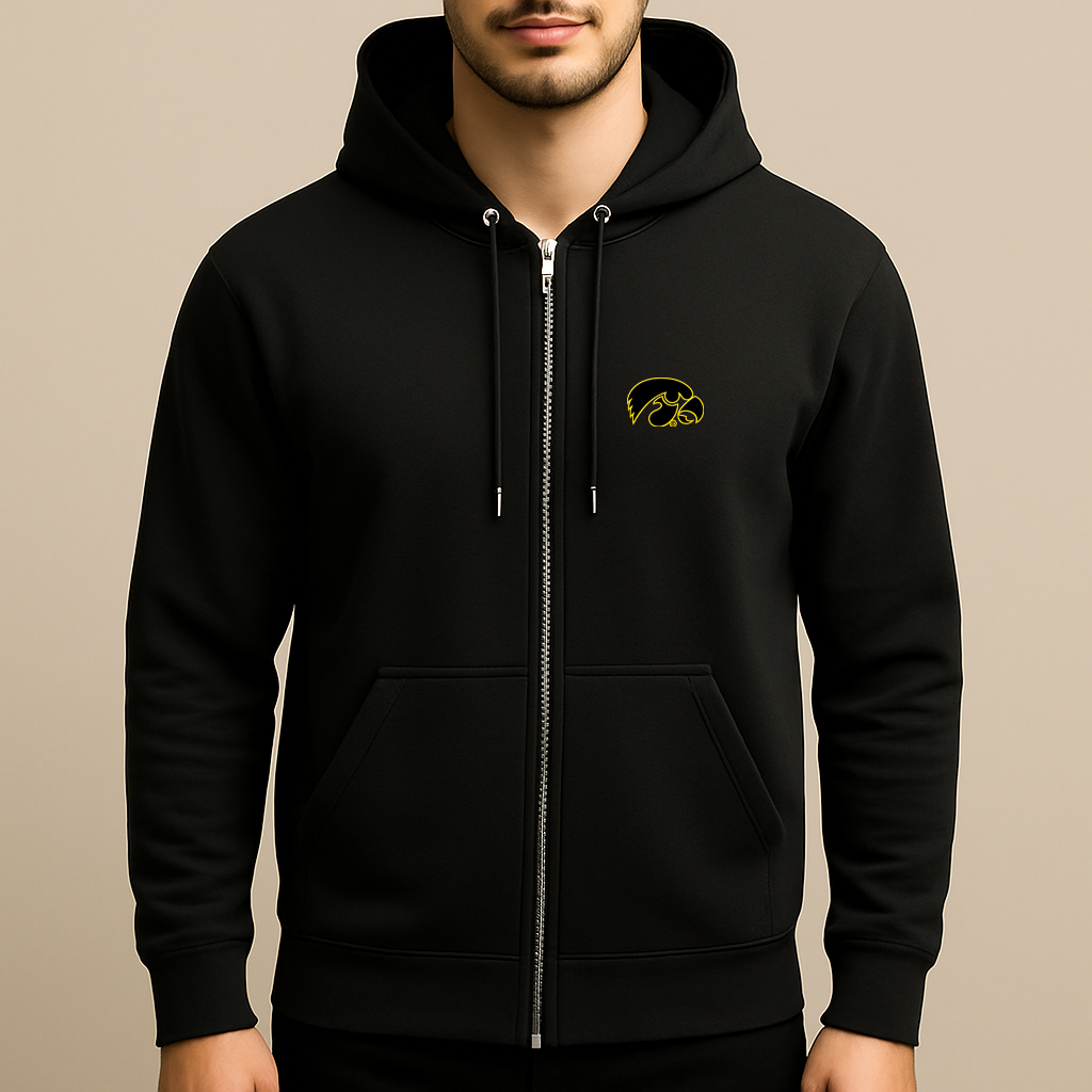 Men's Iowa Hawkeyes Logo Zipper Hoodie