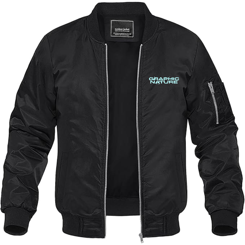 Men's Graphic Nature Logo Lightweight Bomber Jacket Windbreaker Softshell Varsity Jacket Coat