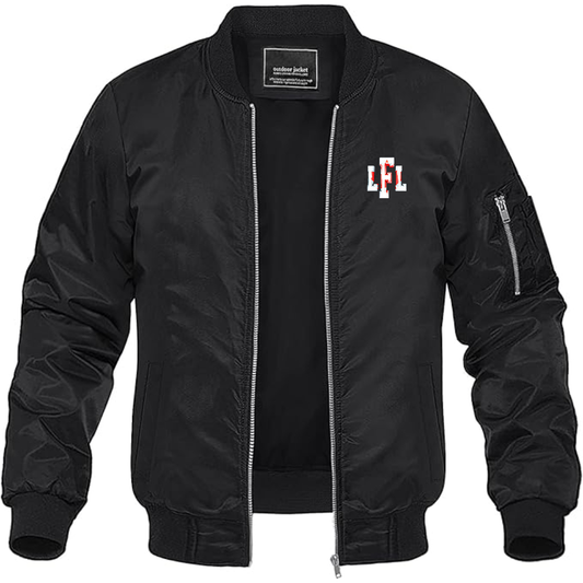 Men's LFL Canada Logo Lightweight Bomber Jacket - Black