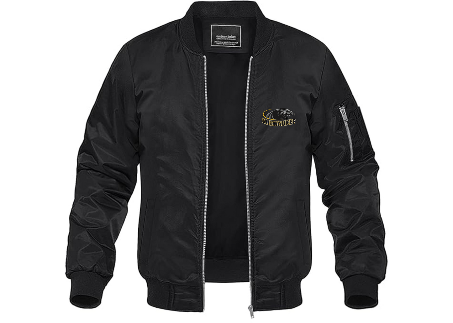 Men's Wisconsin Milwaukee Panthers Lightweight Bomber Jacket Windbreaker Softshell Varsity Jacket Coat
