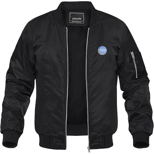 Men's Fondation Concorde Logo Lightweight Bomber Jacket Windbreaker Softshell Varsity Jacket Coat