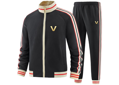 Men's Vanderbilt Commodores Tracksuit with Bold Striped Accents and Zippered Front Athletic Wear